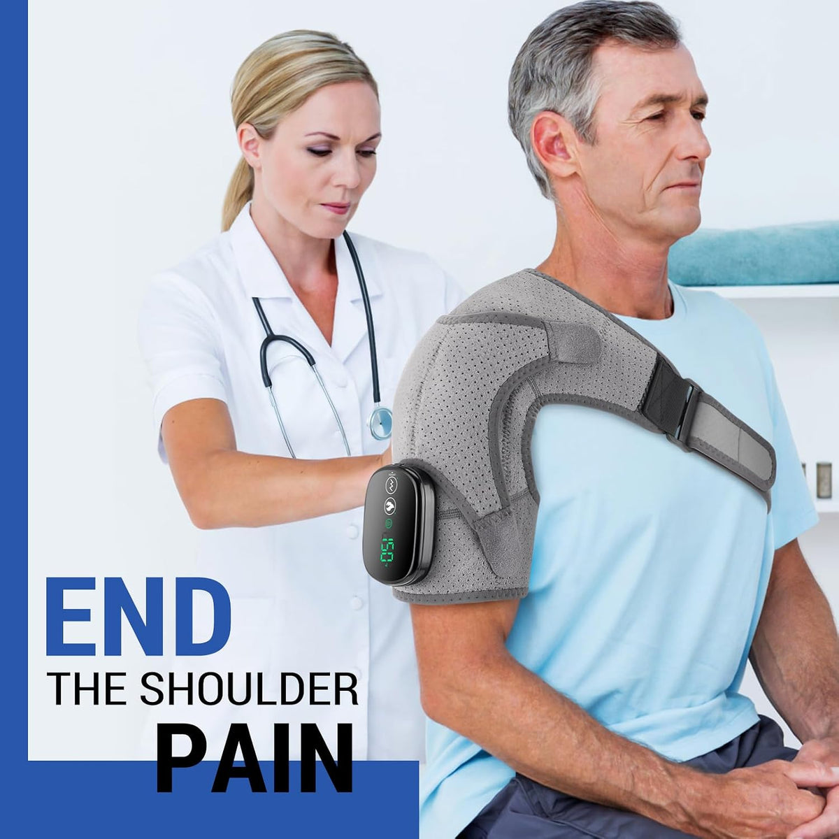 Shoulder Heating Pad with Massage , Shoulder Massager for Pain Relief