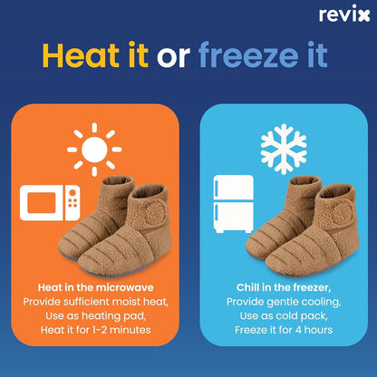 REVIX Microwavable Booties for Cold Feet, Heated Slippers, Navy S