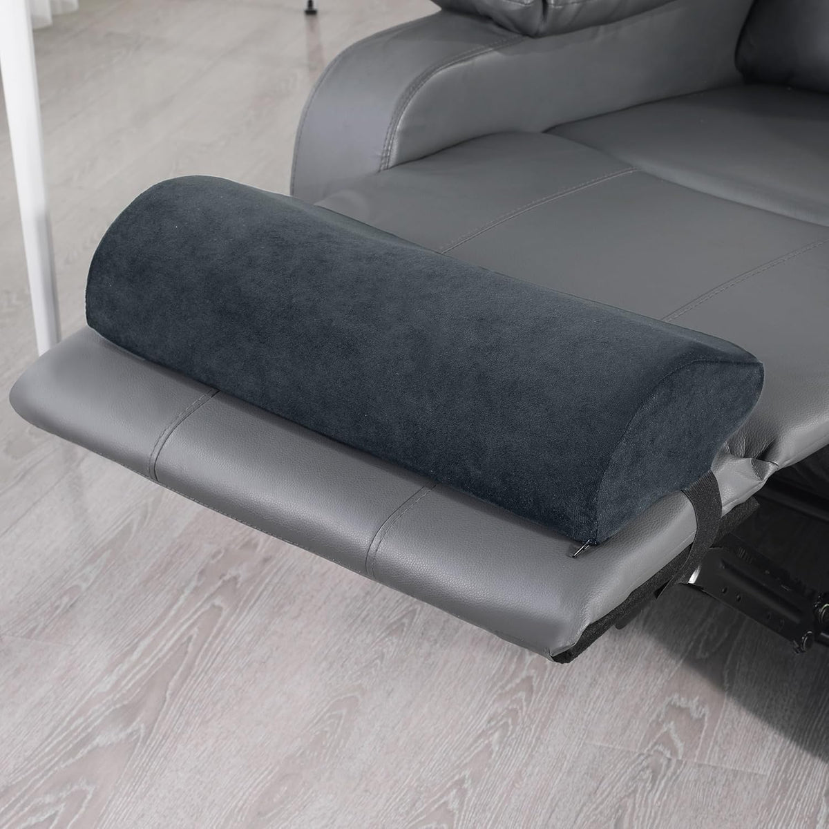 HOMBYS Cervial Neck Pillow for Recliner, Foam Headrest Cushion for Sleeping, Medium Firm Neck Support for Couch, Office Chair and Car, Non-Slip Backing and Elastic Straps, Dark Grey