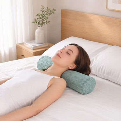 3.1" Small Neck Roll Memory Foam Pillow Cylinder,Detachable Cover | Neck Support Pillows for Sleeping,Comfortable Breathable,Round Bolster Pillow for Bed,Back ,Lumbar Leg and Yoga Pain Relief