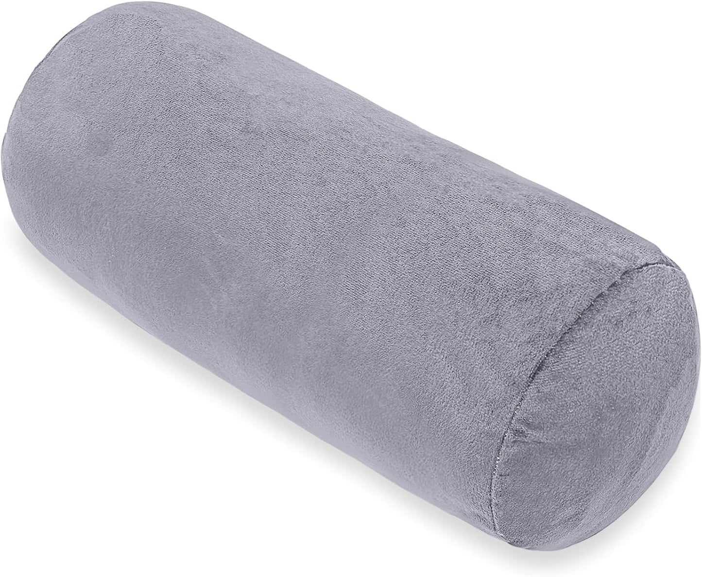 1 MIDDLE ONE Round Cylinder Bolster Pillow with Removable Cooling Cover, Tube Roll Cervical Pillow for Head, Neck, Back and Legs Support, 13"x 6", Grey