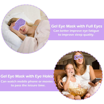 Cooling Eye Mask with Gel Bead 2 Pack Gel Eye Mask Cold Eye Mask for Relaxtion,Puffy Eyes Reusable Cold & Warm Compress for Puffiness,Dry Eyes,Headaches,Migraines,Stress Relief,Post Surgery
