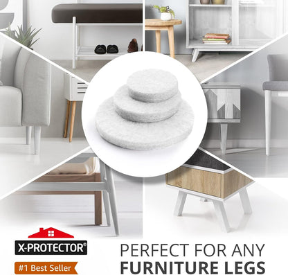 Felt Furniture Pads X-PROTECTOR 235 PCS Premium Furniture Pads - Felt Pads Furniture Feet Best Wood Floor Protectors - Protect Your Hardwood & Laminate Flooring! | Furniture Feet Best Wood Floor Protectors - Protect Your Hardwood & Laminate Flooring!
