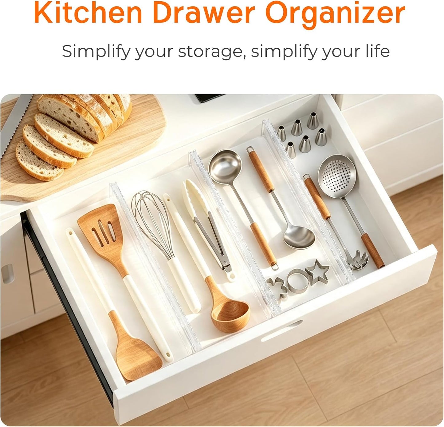 4 Pack 4" High Drawer Dividers for Clothes, 10.2"-16.5" Expandable | Dresser Drawer Organizers, Adjustable Plastic Clear Drawer Separators for Kitchen, Baby Clothing, Socks & Underwear Storage
