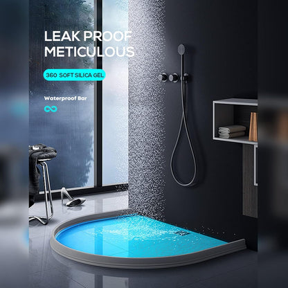 3ft/5ft/6ft/8ft10ft Collapsible Shower Threshold Water Dam Water Barrier for Shower and Water Stopper Keeps Water Inside Water Threshold for Wet and Dry Separation (3ft, Clear)