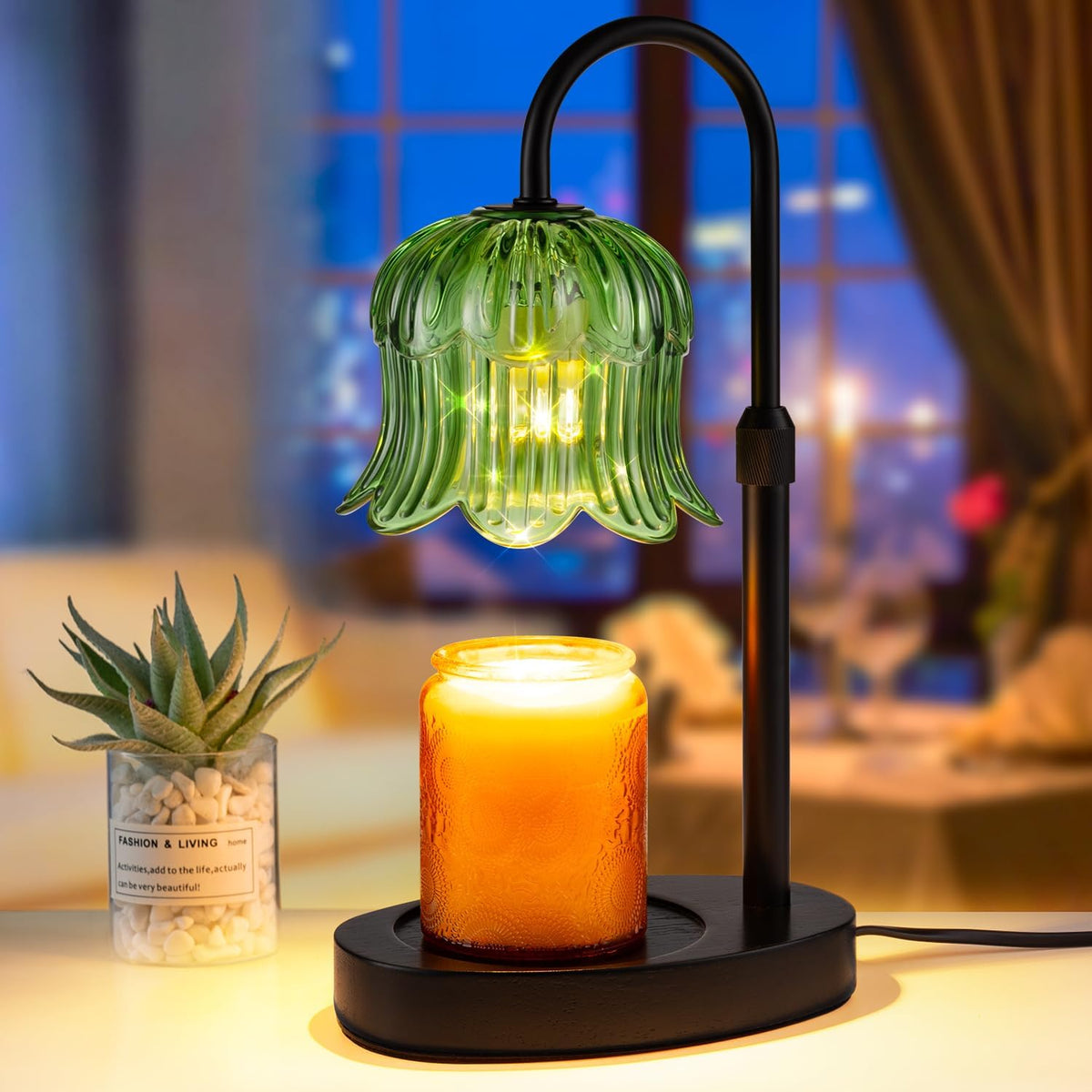 Candle Warmer Lamp with Timer - Electric Candles Wax Warmers Glass Lamps