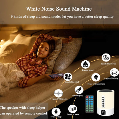 Alarm Clock Bluetooth Speaker, Sound Machine, Night Light, Teen Girl Gifts