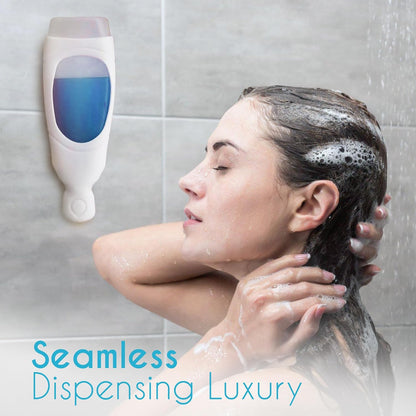 Squeezi 2 Unit Pack (Bright White) Wall Mounted Shower Dispenser and Organizer for Shampoo and Soap Bottles, Silicone Chamber