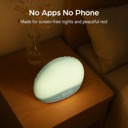 HOUSBAY Sunrise Alarm Clock with White Noise Sound Machine for Bedroom | Wake-Up Light, 5 Gentle Alarm Sounds, 20 Soothing Sleep Sounds, Dimmable Display, Phone-Free Bedside Clock- Teal