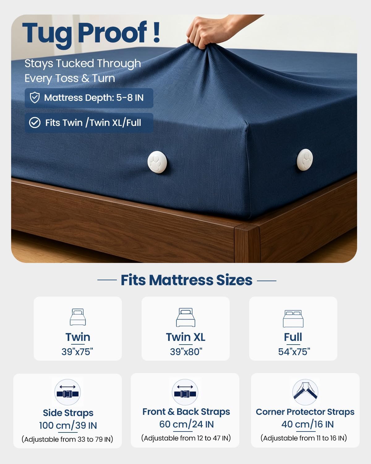 Bed Sheet Holders, Fitted Sheet Holder, 10 Twist-Locks, 360°Secure Fit
