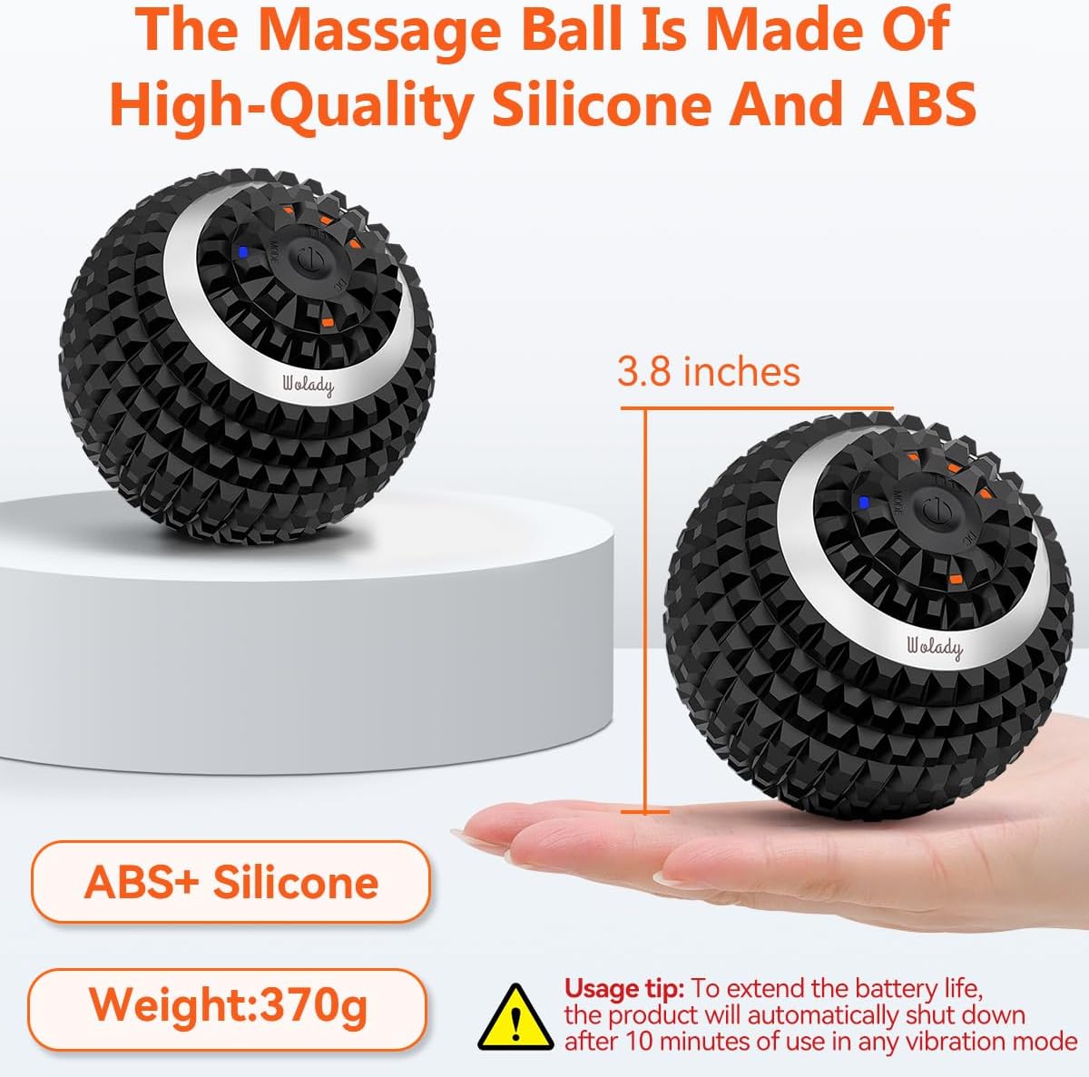 Vibrating Massage Ball 4-Speed High-Intensity Fitness Yoga Massage Roller, Relieving Muscle Tension Pain & Pressure Massaging Balls (Black)