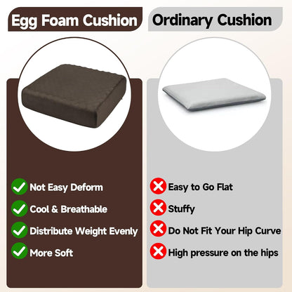 HOMBYS Egg Shaped Foam Recliner Chair Cushion for Elderly, 20×20×5inch Thicken & Extra Large Seat Cushion Cahir Pad for Couch, Armchair, Wheelchair for Easy to Reduce Hip & Lumbar Pain, Black