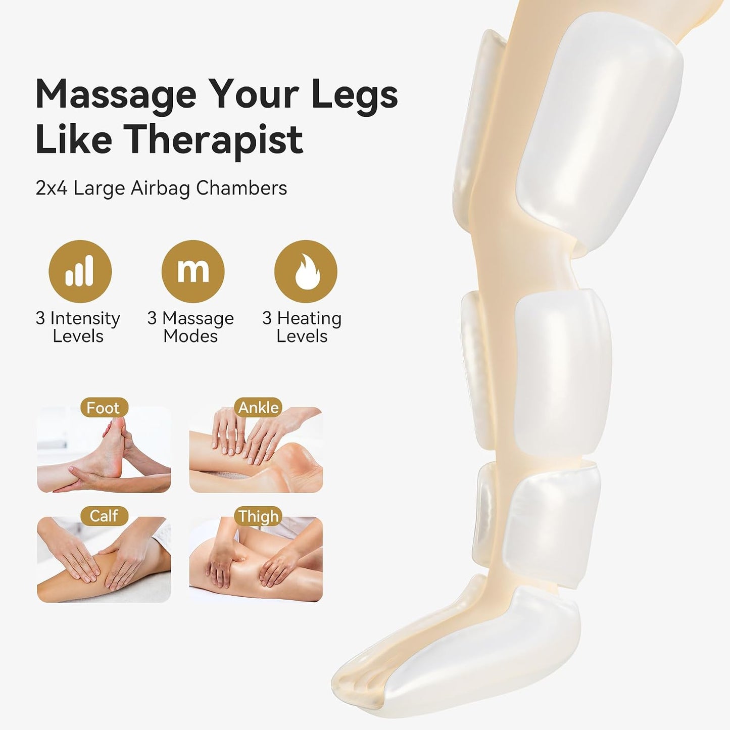 FIT KING Leg Massager with Heat and Air Compression, FSA-HSA | Full Leg & Foot Massager for Circulation and Pain Relief, Adjustable Wrap Design, Sequential Compression Device