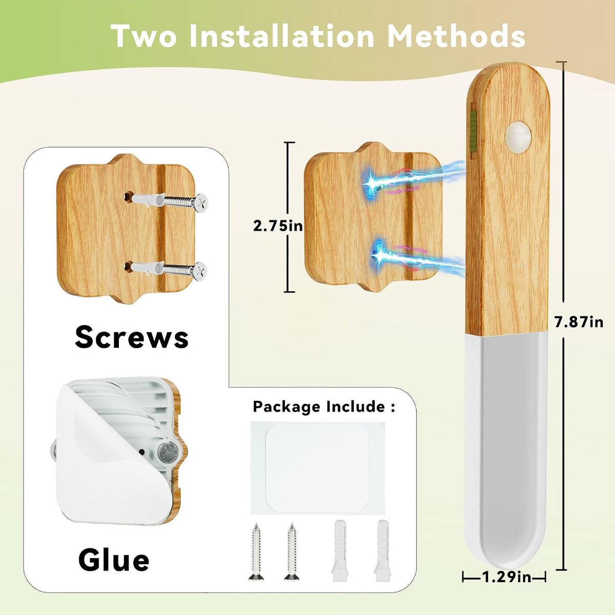 iThird Motion Sensor Light Indoor, 2200mAh Rechargeable Wall Sconce