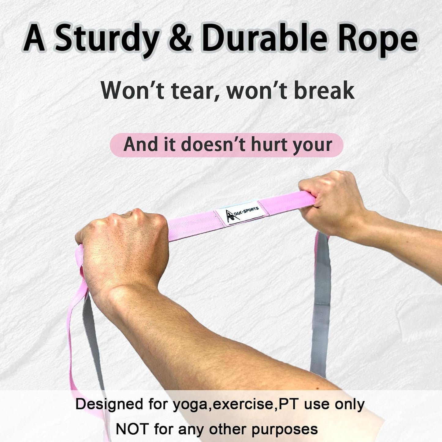 Stretching Strap Yoga Strap with Loops for Physical Therapy, Non-Elastic | 10 Loops, 75 inches length, Multi-Color Selection for Yoga Strap for Stretching, Pilates, Dance and Gymnastics