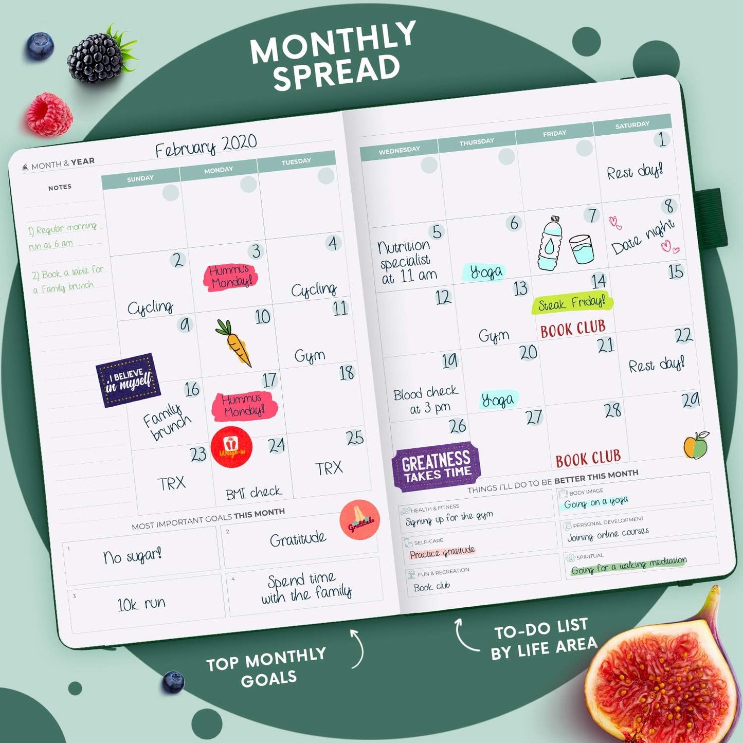 Clever Fox Wellness Planner & Food Journal for Weight Loss, A5 Orange | 5.8"x8.3" nutrition & exercise tracker for women tracking meals, diet & symptom diary, calorie counter notebook, stickers