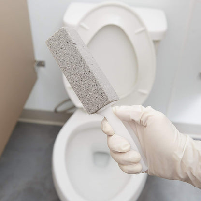 PUMIE Toilet Bowl Ring Stain Remover, Pumice Stone For Toilet, Hard Water & Tough Stains on Kitchen, Sinks, Tubs, Shower & Grills, Safe for Porcelain, Grey Pumice Scouring Stick w/Handle - Pack of 6 | Pumice Scouring Stick