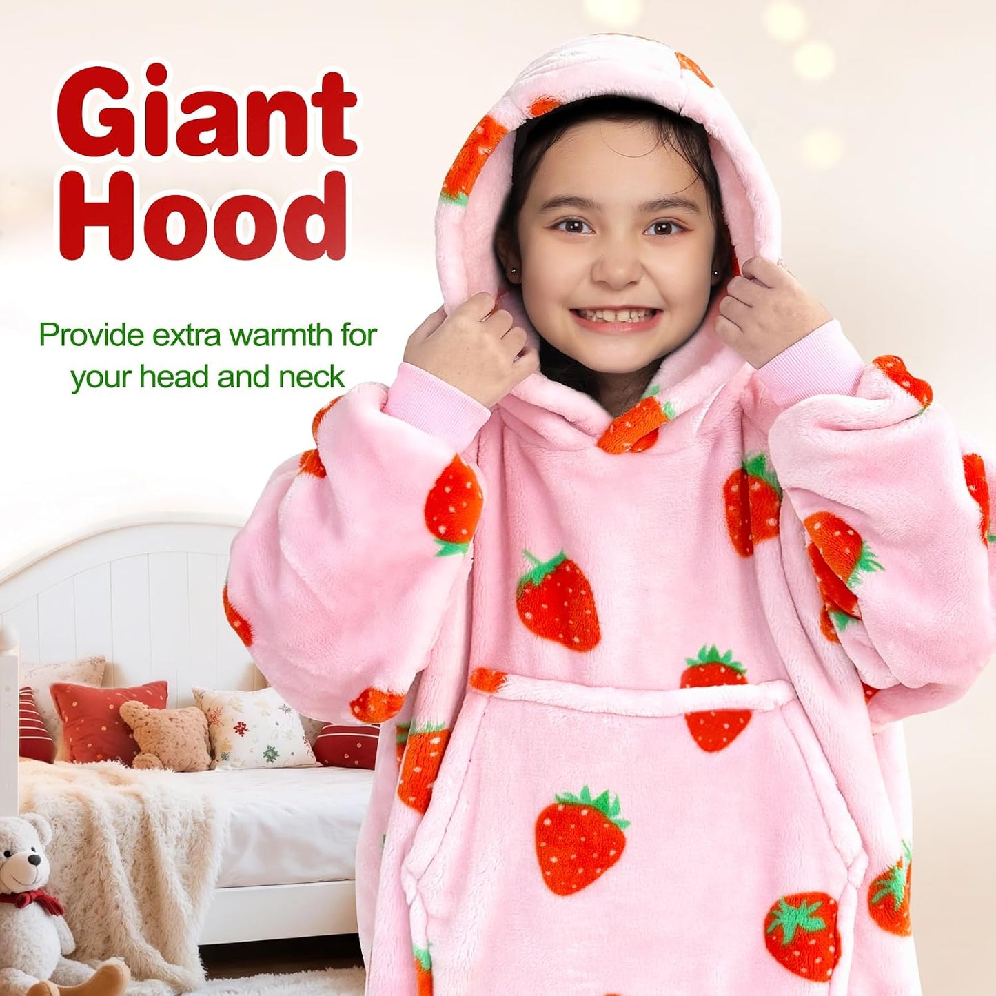 Wearable Blanket Sweatshirt Gifts for Women and Men, Warm and Cozy Giant Blanket Hoodie, Thick Flannel Blanket with Sleeves and Giant Pocket - Dark Gray