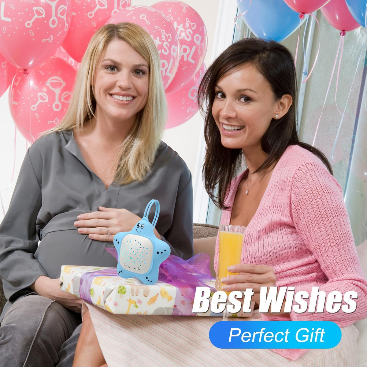 Portable White Noise Sleep Baby Soother Sound Machine with Projector Light