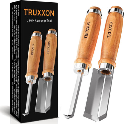 2PCS Professional Caulk Remover Tool – Heat-Treated Caulking Tool with 90° Sharp Blade & Solid Wood Handle, Saves Time for Home Improvement, Durable Grout & Silicone Remover Tool (Original - 2)