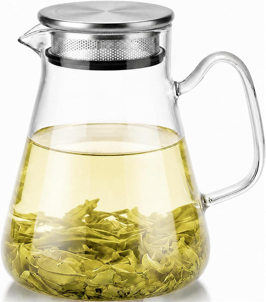 Baalaka Glass Teapot with Infuser, Stovetop Glass Tea Kettle, 33oz/1000ml
