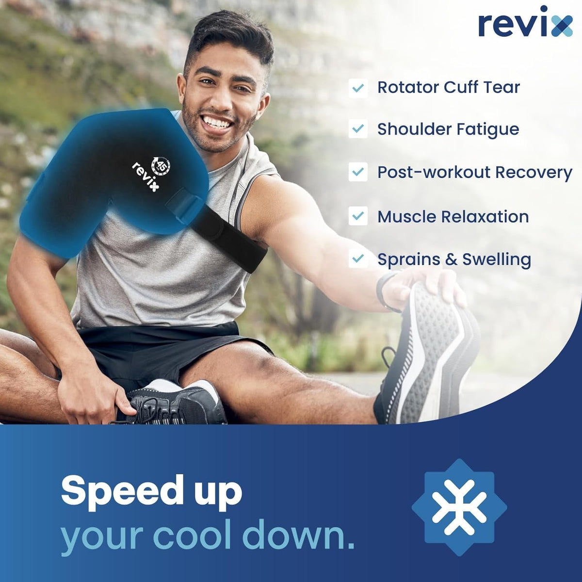 REVIX 45-Min Long-Lasting Shoulder Ice Pack Wrap for Rotator Cuff Surgery