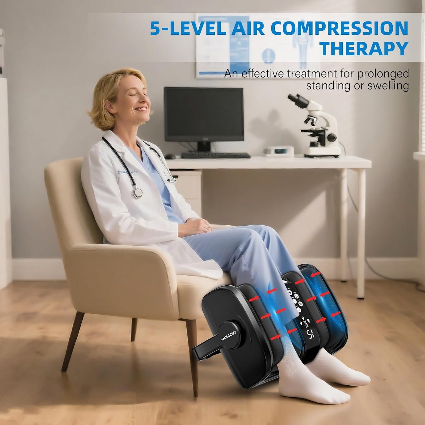 HSA Eligible FSA Shiatsu Foot Massager with Heat for Neuropathy and Pain Relief, 3 Heat Therapy, 5 Intensity Deep Kneading, Rolling for Calf-Feet-Arm Relaxation, Plantar Fasciitis