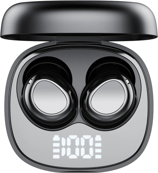 Sleep Ear Buds, 2025 True Wireless Earbuds, Ultra-Mini Bluetooth 5.4 Earbuds for Side Sleepers, 42H Play Hi-Fi Stereo 3D Bass Noise Cancelling Bluetooth headphones, USB C, IP7 Waterproof LED Earphones