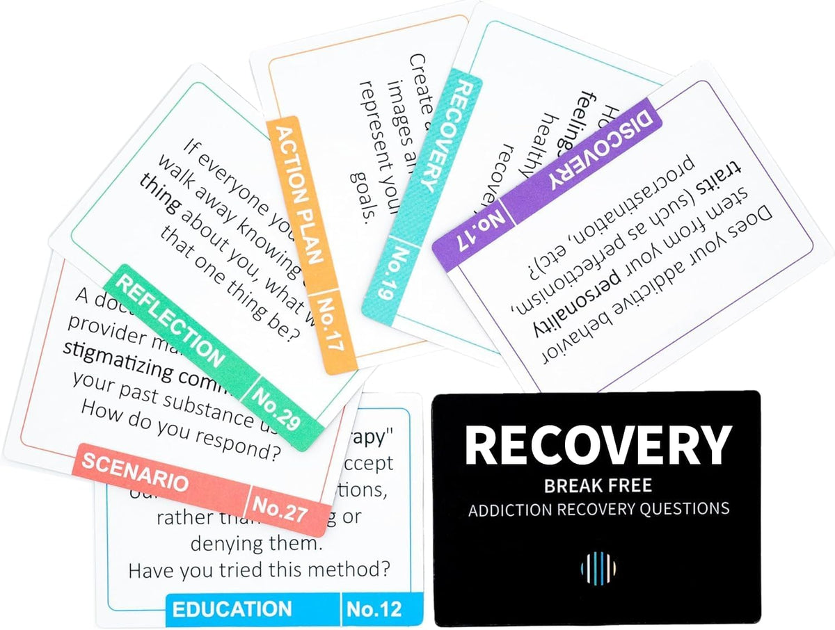 200 Addiction Recovery Cards for Engaging Group Therapy & Conversations – Icebreaker Tools for Addressing Substance Abuse, Mental Health Enhancement, and Preventing Relapse