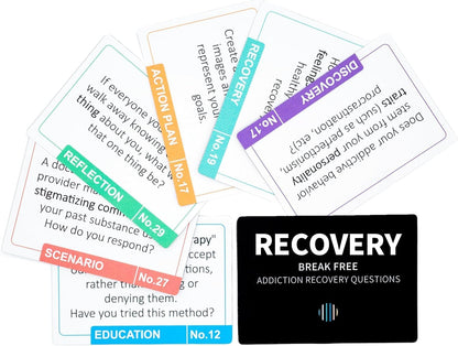 200 Addiction Recovery Cards for Engaging Group Therapy & Conversations – Icebreaker Tools for Addressing Substance Abuse, Mental Health Enhancement, and Preventing Relapse
