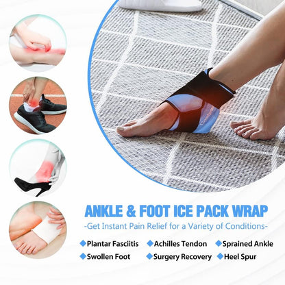 Comfpack Heel Ice Pack Wrap for Plantar Fasciitis Relief, Ankle Ice Pack | FSA Eligible, Ice Pack for Injures Reusable, Gel Cold Pack Warp for Achilles Tendonitis, Swelling, Ankle Sprain, Heel Pain