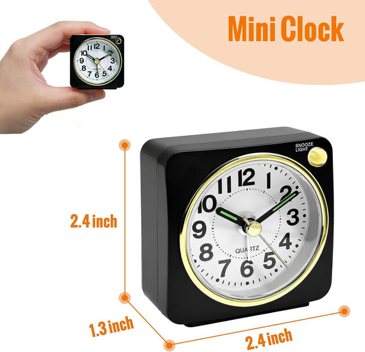 Lamisola Ultra Small Battery Analog Travel Alarm Clock, Retro Bedside Table Clocks for Bedrooms, Desk Clock, Vintage Home Decor for Bathroom Kichen Living Room, Mint
