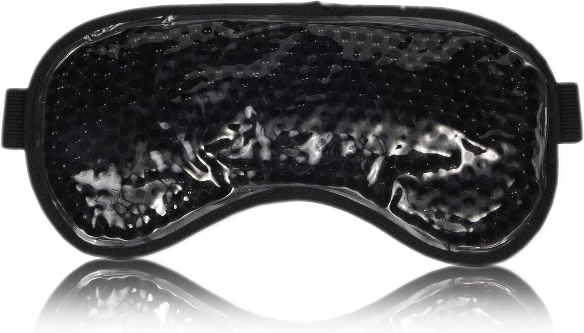 Cooling Eye Mask Reusable Gel Eye Mask for Puffy Eyes,Ice Eye Mask Cold Eye Mask Frozen with Plush Backing for Headache,Migrain,Stress Relief-Color Black