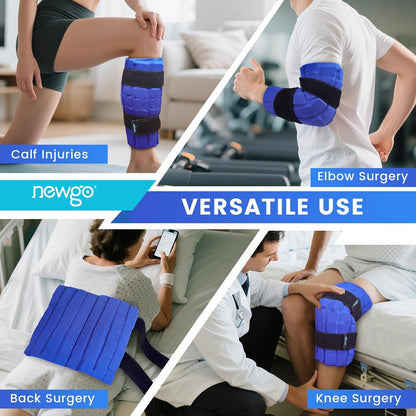 NEWGO Knee Ice Pack Wrap, Cold Therapy for Post-Op & Sports Injuries