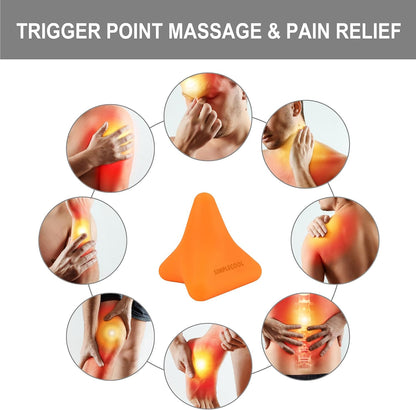 Manual Trigger Point Massage Tool Small Massager Ball 3″×2.6″ Blue | For Deep Tissue Myofascial Release Physical Therapy Plantar Fasciitis Pain Relief Muscle Knot Psoas Hip Flexor Iliacus