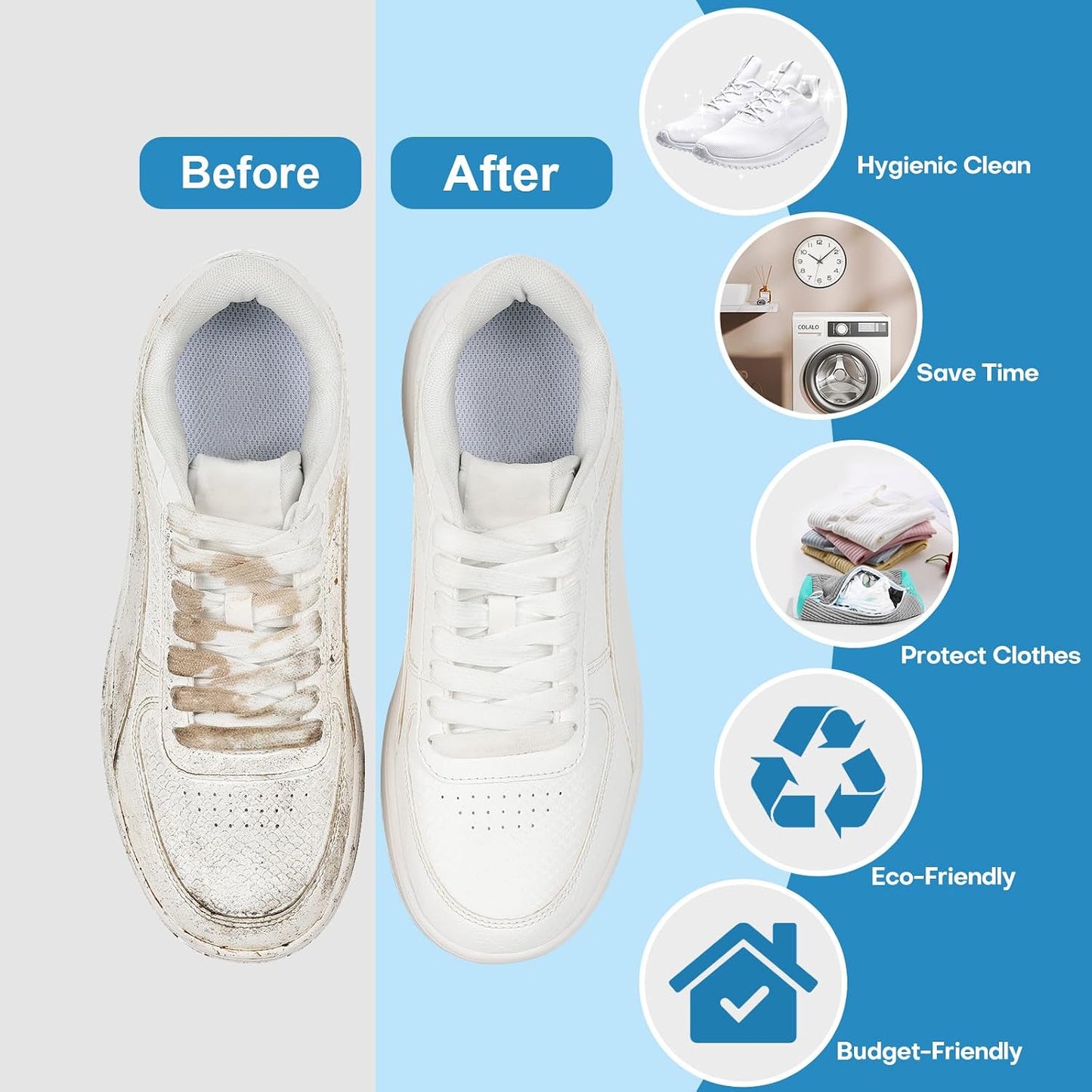 Shoe Washing Machine Bag: Laundry Shoe Bag for Washer and Dryer - 2pc Reusable Shoe Cleaning Bag for Sneaker Tennis Shoes Unstain Cleaner Kit (Yellow 2pcs)