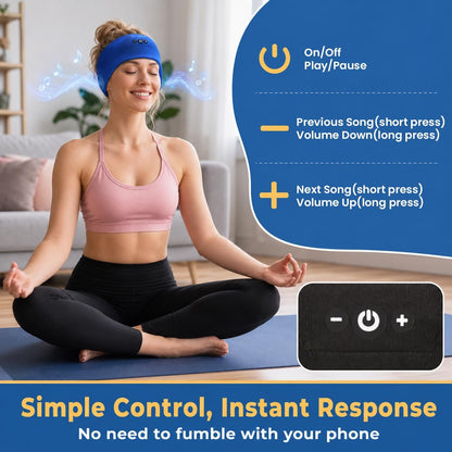Sleeping Headphones, Headband Headphones with HD Stereo Speaker, Bluetooth Headband for Sports, Running, Workouts, Yoga, Air Travel, Meditation, Gift - Black