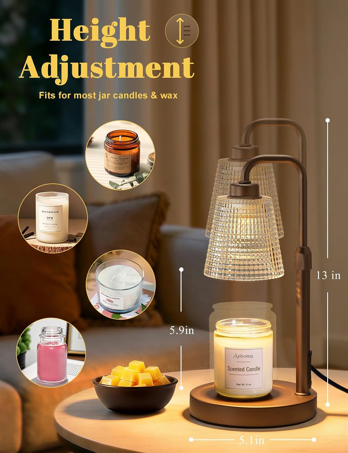 Candle Warmer Lamp with Timer, Birthday Gifts for Women, Ideal Fall Decor
