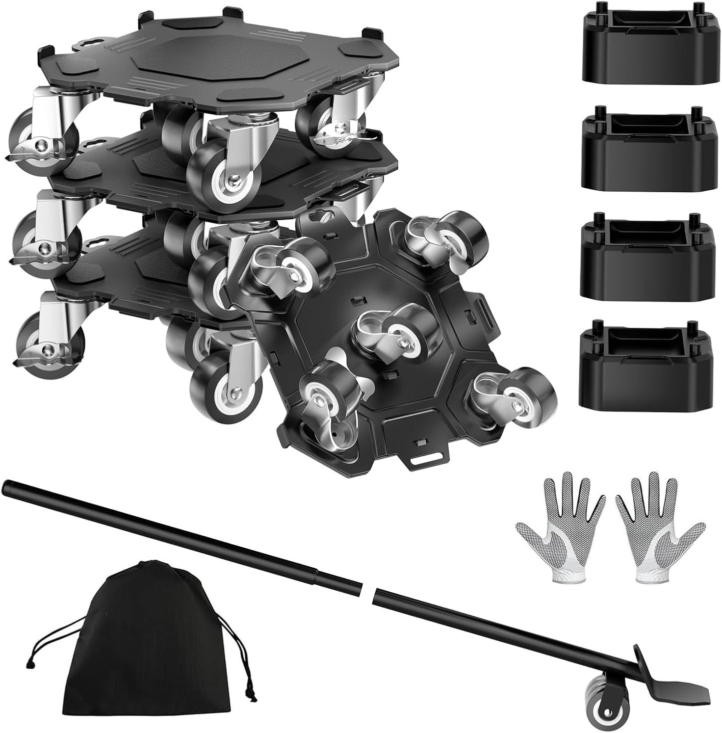 Kavlium Heavy Duty Furniture Dolly,5-Wheel Furniture Movers,5.3 Inch | Carbon Steel Dolly with Lifter Tool and 360° Casters for Moving Sofas,Refrigerators,Cabinets and Other Heavy Furniture.