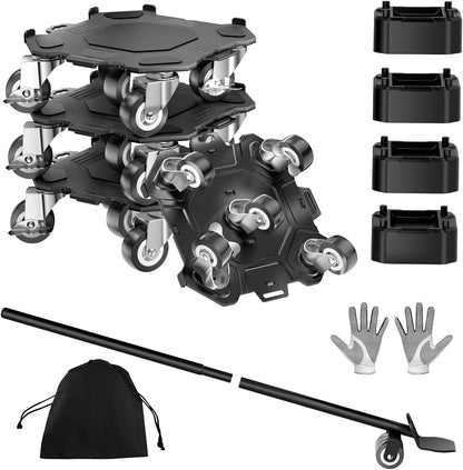 Kavlium Heavy Duty Furniture Dolly,5-Wheel Furniture Movers,5.3 Inch | Carbon Steel Dolly with Lifter Tool and 360° Casters for Moving Sofas,Refrigerators,Cabinets and Other Heavy Furniture.