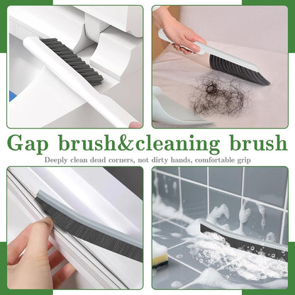 Crevice Cleaning Brush, Multifunctional Grout Brush and Straw Brush, 15 Pcs | Hard Bristle Scrub Brushes Tools; Non-Slip Handle; Hanging Hole; Multi-use for Cleaning Bathroom, Kitchen and Corners