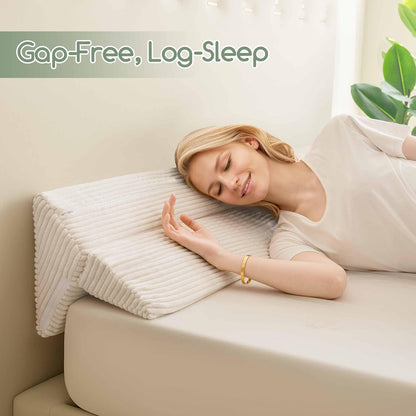 HIGOGOGO Queen Size Wedge Pillow for Headboard Gap - Multi Functional Mattress Wedge Bed Gap Filler Close The Gap (0-7") Between Your Mattress and Headboard or Wall (Grey 60"x11"x9")