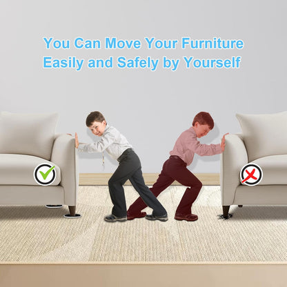 New Upgrade Furniture Sliders: Multi-Surface 3-in-1 Furniture Movers Slider | Heavy Moving Pads with 8PCS 4.3" Carpet Sliders + 4PCS Hard Floor Socks + 1 Lifter - Protect Floor and Easily Move Furniture