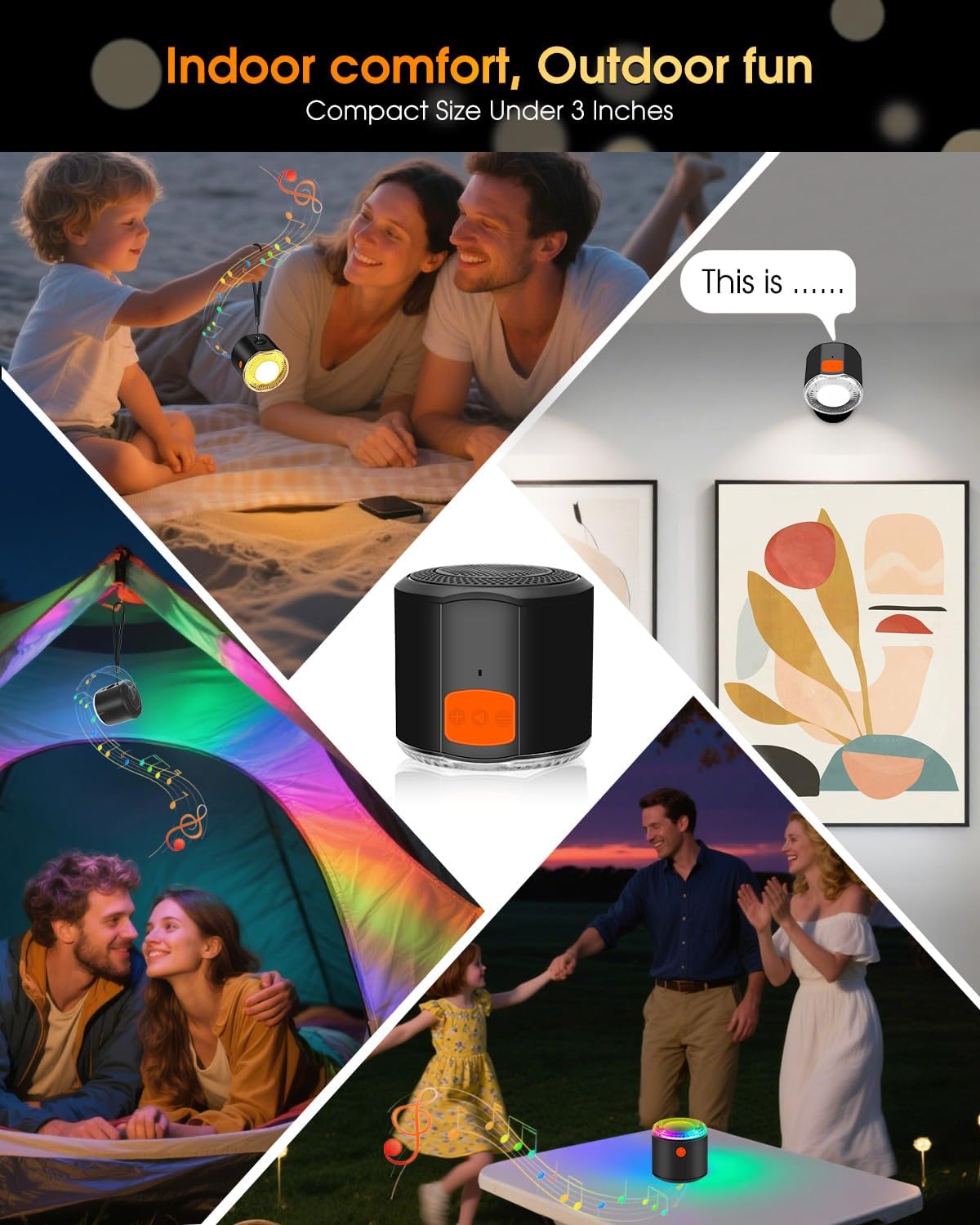 Wall Sconce, Rechargeable RGB Light with Bluetooth Speaker, Dimmable | Battery Operated LED Wall Sconce with Bluetooth Speaker, RGB & White Light, Dimmable Bedside Lamp for Bedroom Mood Light