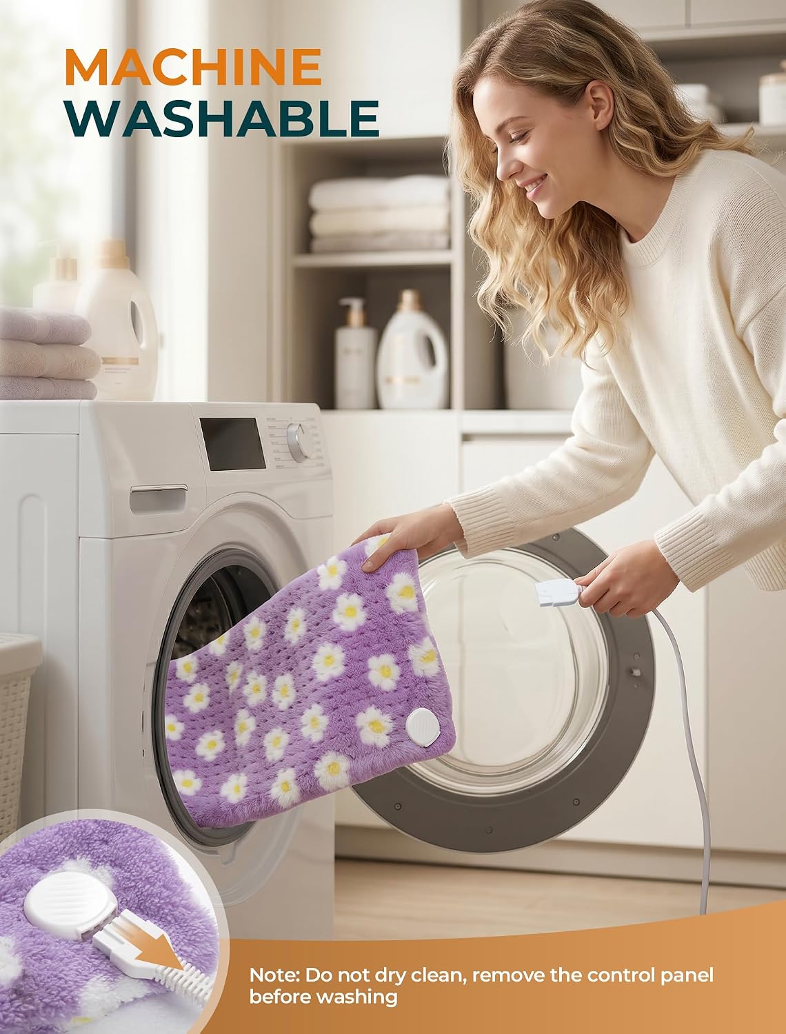 Heating Pad, ALLJOY Cute Heating Pad for Period Cramps & Back Pain, 24"X12"