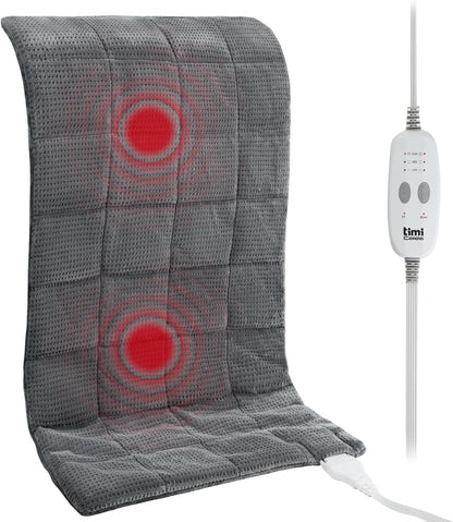 Heating Pad for Back - Weighted Heated Pad for Neck, Shoulder, Cramps and Knee, 3 Massage Modes & 3 Heat Levels, Auto Shut Off, Warm Gifts for Adult, 12"x24"