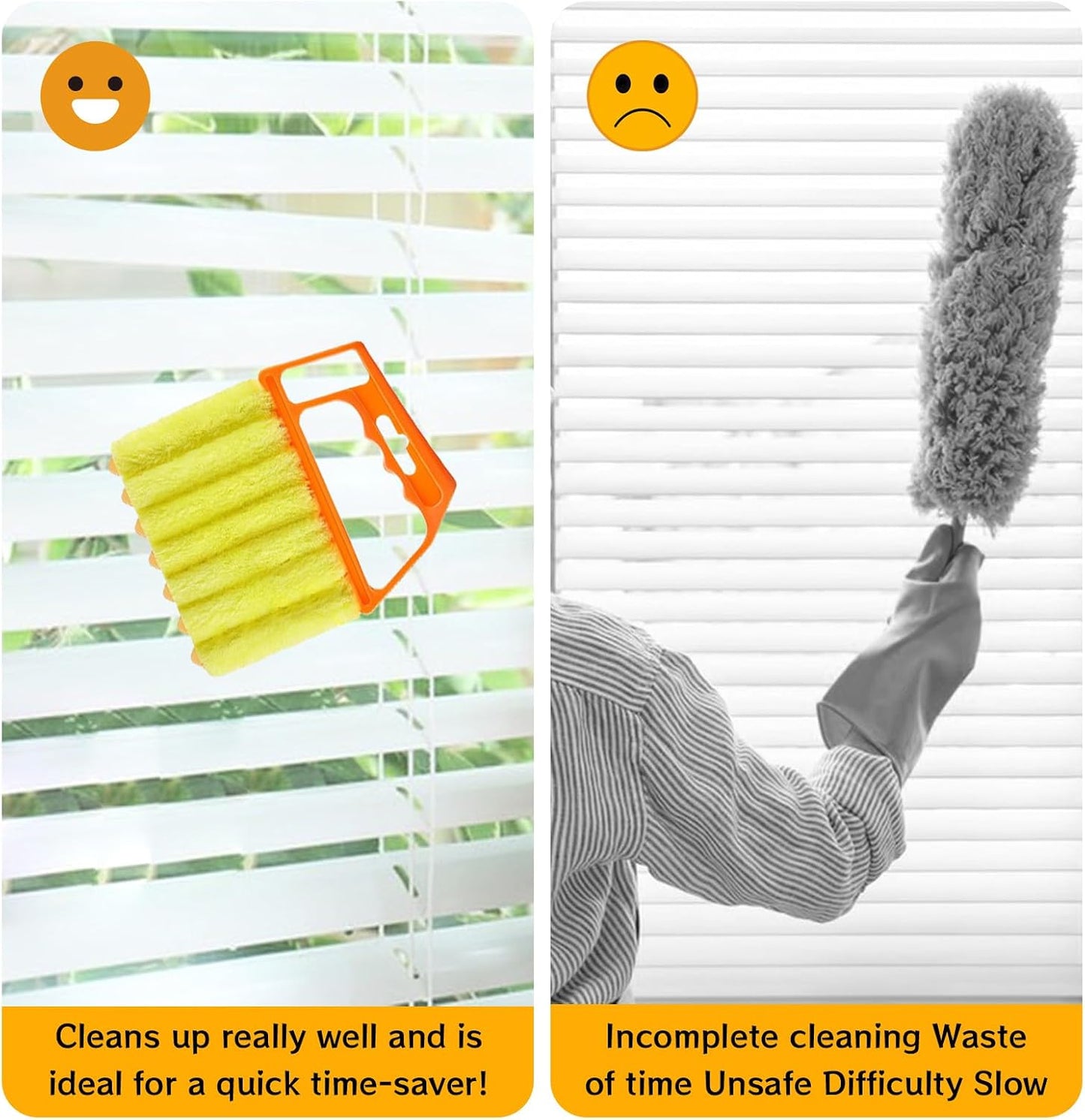 4Pcs Window Venetian Blind Cleaner Duster Tool,Venetian Washable Mini Handheld Brush,7 Fingers Dusting Cleaner and Air Vent Cleaner for Wood Blinds,Air Conditioner Vents,Fans Vents