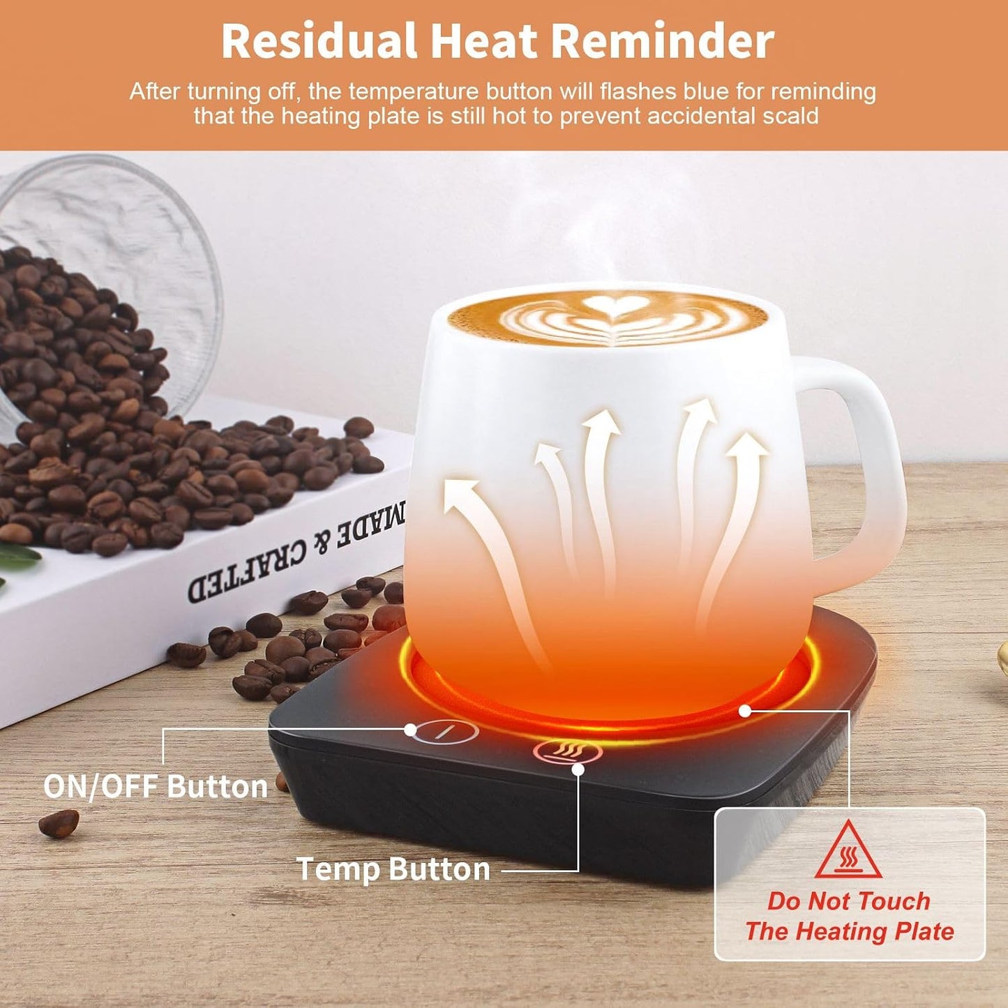 VOBAGA Coffee Mug Warmer, 4 Hours Auto Shut Off Cup Warmer for Office Home Desk with 3 Temperature Settings, Electric Beverage Warmer for Cocoa,Tea, Milk, Soup, for Coffee Gifts, Sky Blue (No Cup)