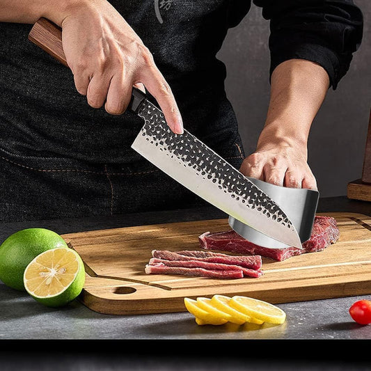 Promifun Finger Guards for Cutting, 4 Pcs Stainless Steel Finger Protector for Cutting Food, Knife Guard, Chopping Protector for Dicing and Slicing in Kitchens