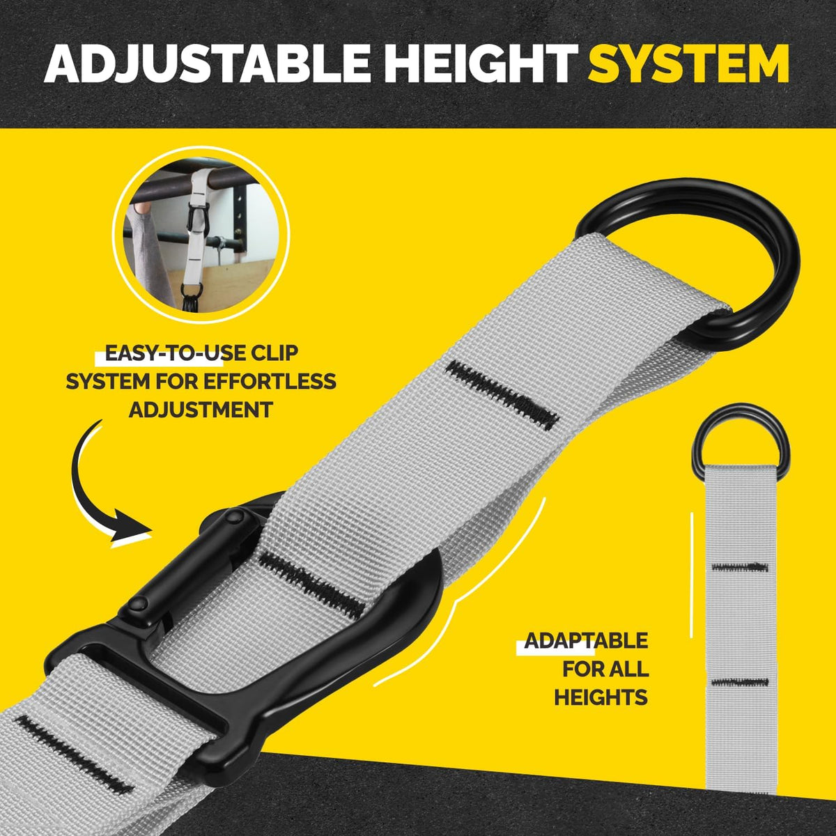 Pull Up Assistance Bands Set with 4 Levels, Adjustable Strap and Foot Rest